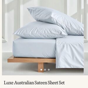 ITALIC Luxe Australian Sateen Sheet Set - Ice Blue Full Size